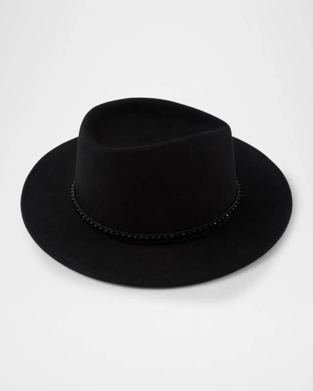 Blaine Embellished Band Wool Fedora